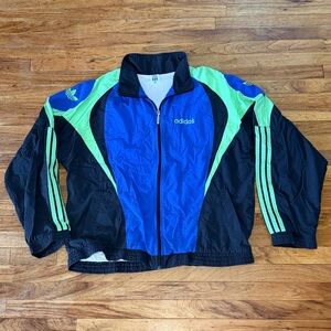Vintage 80’s Adidas Vibrant Blue and Lime Jacket.